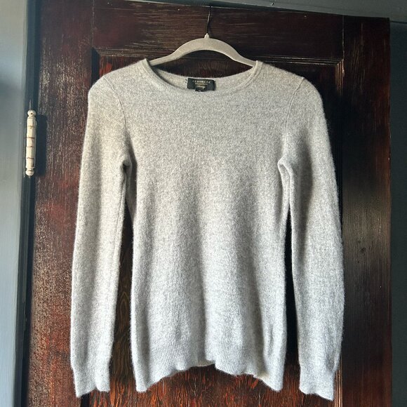 Charter Club Tops - Charter Club Luxury 100% Cashmere Light Grey Marled Long Sleeve Top Size PS